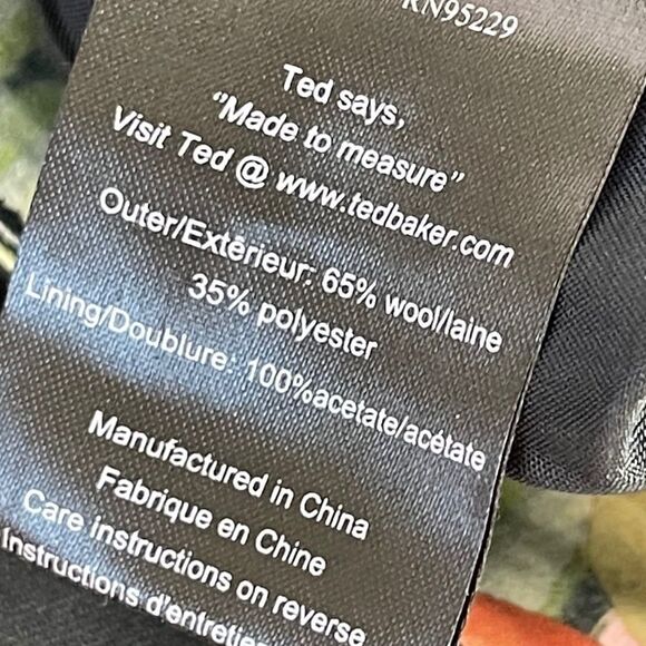 Ted Baker London Black Wool Blend Dress Pants Sz 1/US 4 - Picture 5 of 8